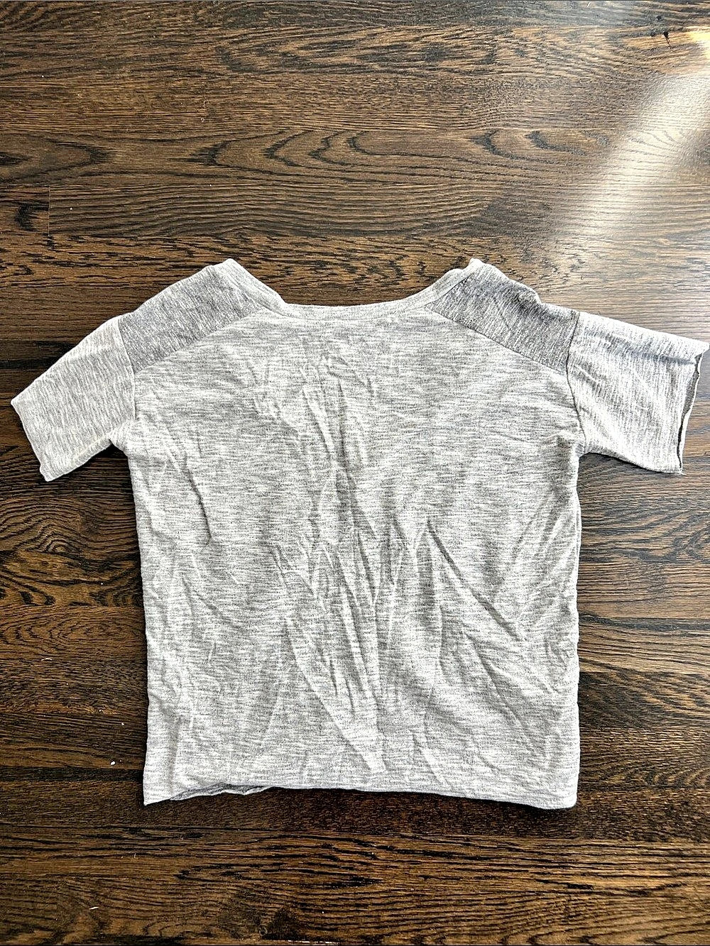 Zara Basic T-Shirt Gray Short Sleeve T-Shirt Scoop back Open back | Medium